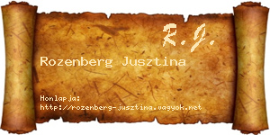 Rozenberg Jusztina névjegykártya